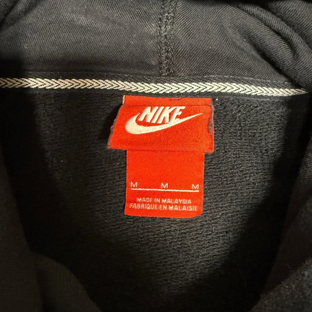 Vintage Nike Womens Cowl Neck Pullover Hoodie Sweatshirt Size M Faded Black Logo